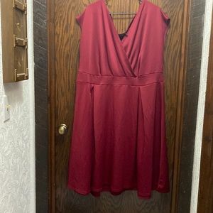 Boo Hoo Plus Size Dress Berry Off The Shoulder Wrap MIDI